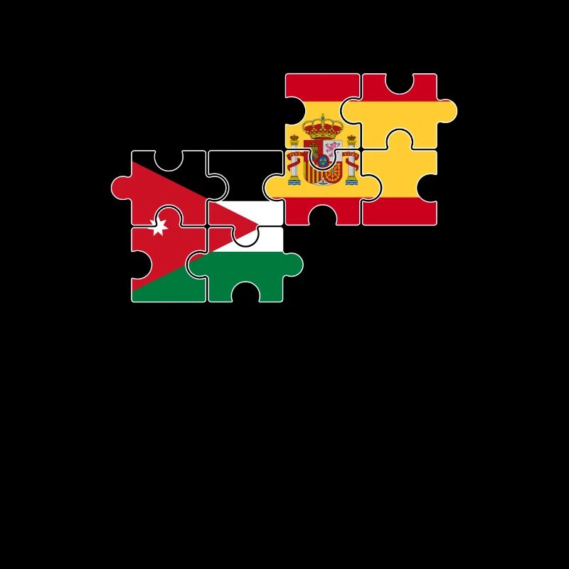 Jordanie Espagne Drapeau Espagnol Jordanien