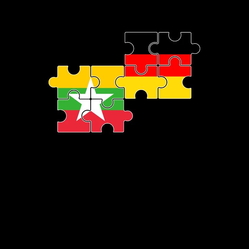 Myanmar Germany Flag German Myanmare