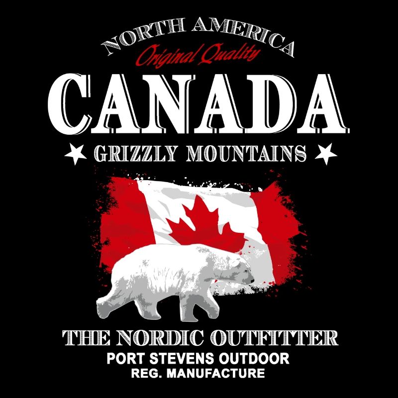 Canada - Polar Bear - Canada Flag