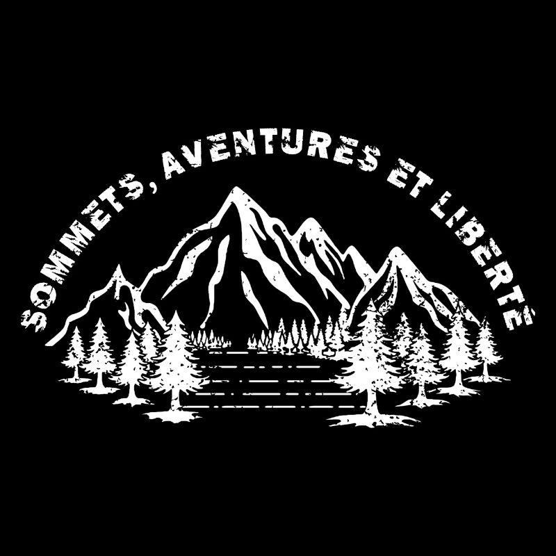 Summits, adventures and freedom - mountain drawing