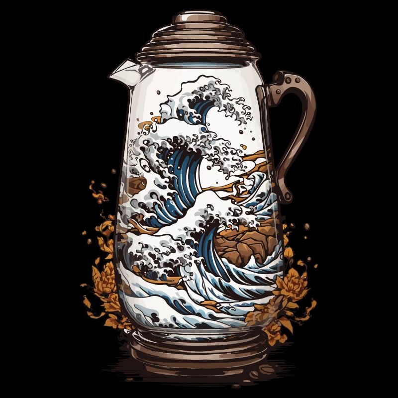 Japan Kaffeeästhetik Ukiyo-E Welle für Kaffeefans