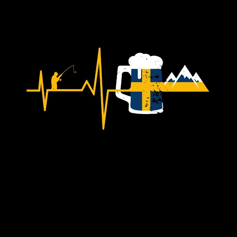 Suède Pêche Pêche Drapeau Aventure Bière