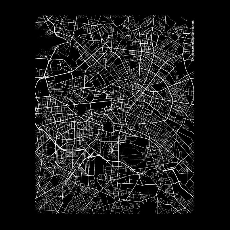 Minimaler Stadtplan und Straßen im Zentrum Berlins
