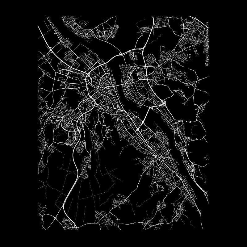 Minimaler Bonn Stadtplan und Straßen