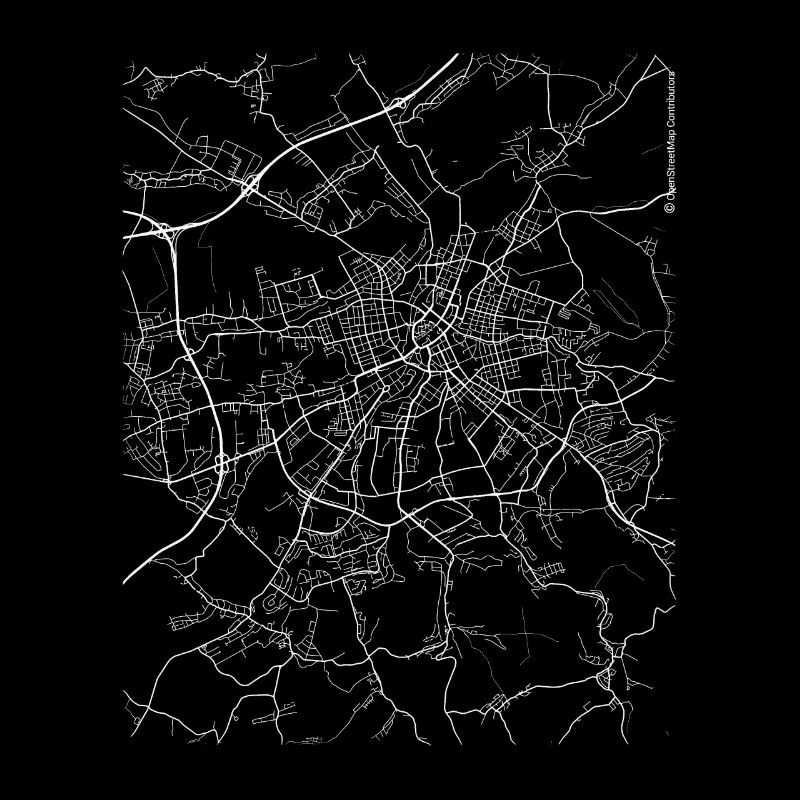 Minimal Chemnitz city map and streets