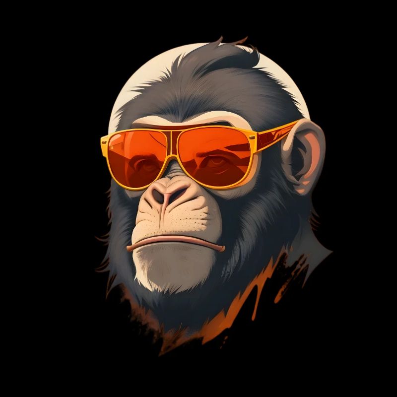 Cooler Affe mit Sonnenbrille