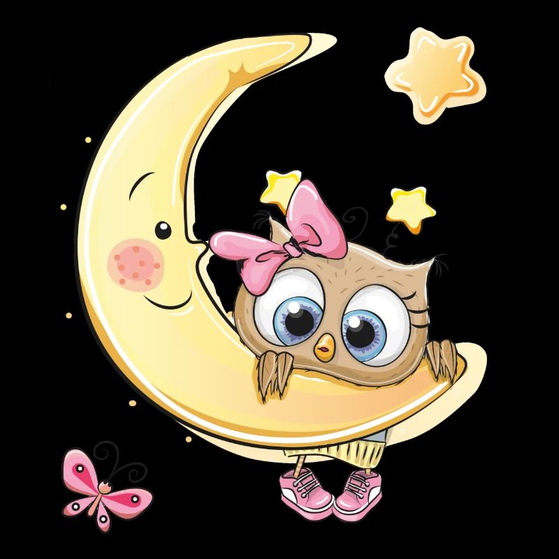 Baby Eule Mond Sterne