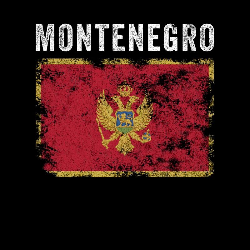 Monténégro Drapeau Vintage Drapeau monténégrin