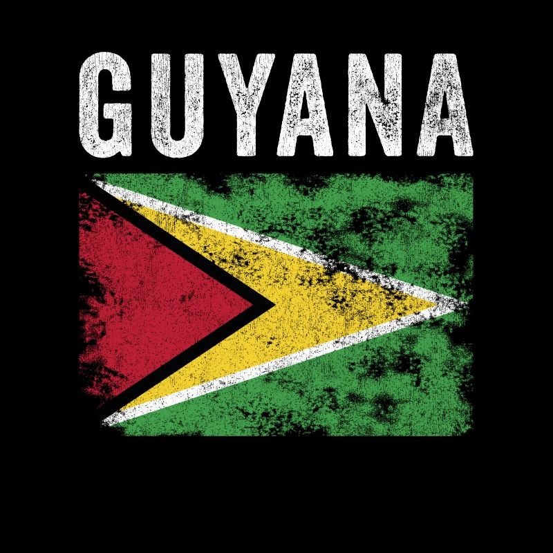 Guyana Flag Distressed - Drapeau guyanais