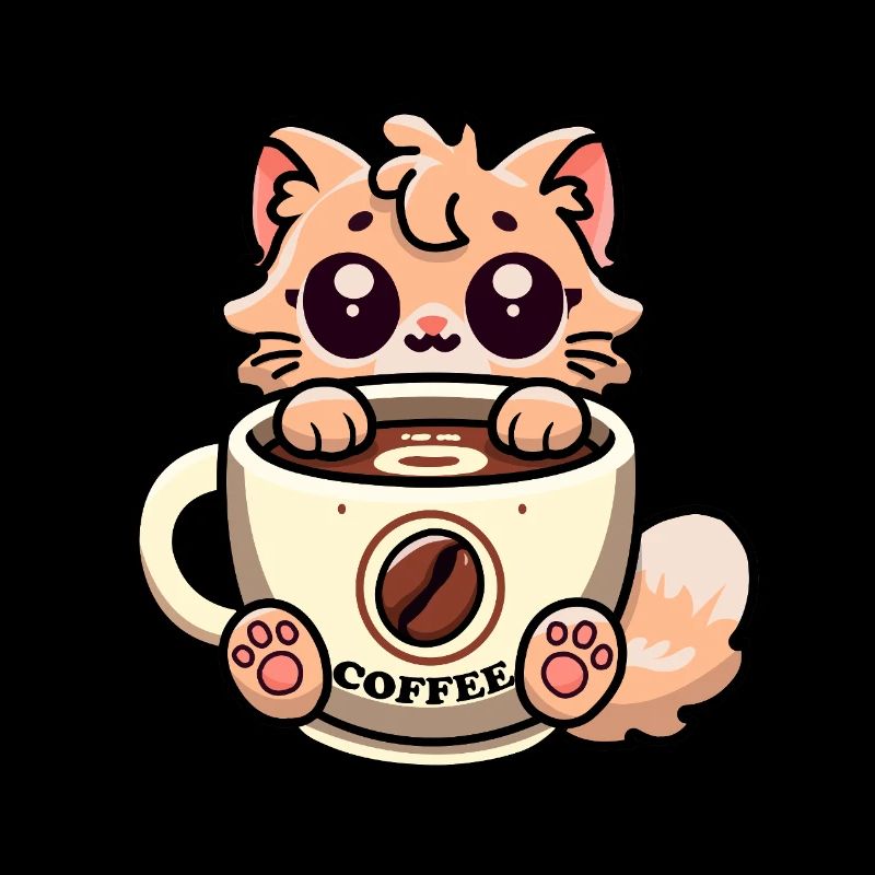 Café de chat - Mignon design kawaii
