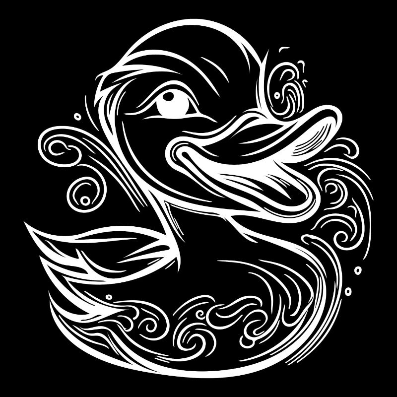 Canard nageur mignon avec un sourire drôle
