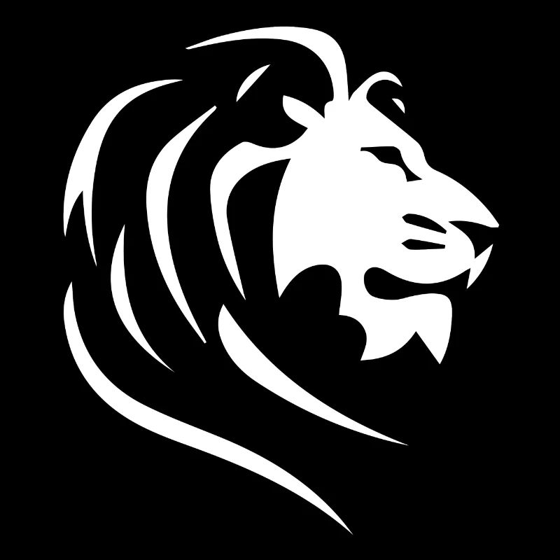 Mighty Lion Head with Mane Tattoo Style