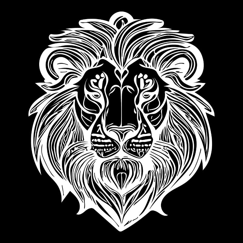 Mighty Lion Head Tattoo Style Mane