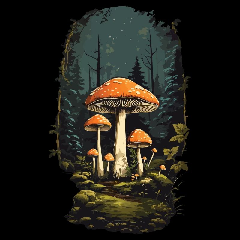 Tabouret miracle aux champignons vintage dans un style rétro