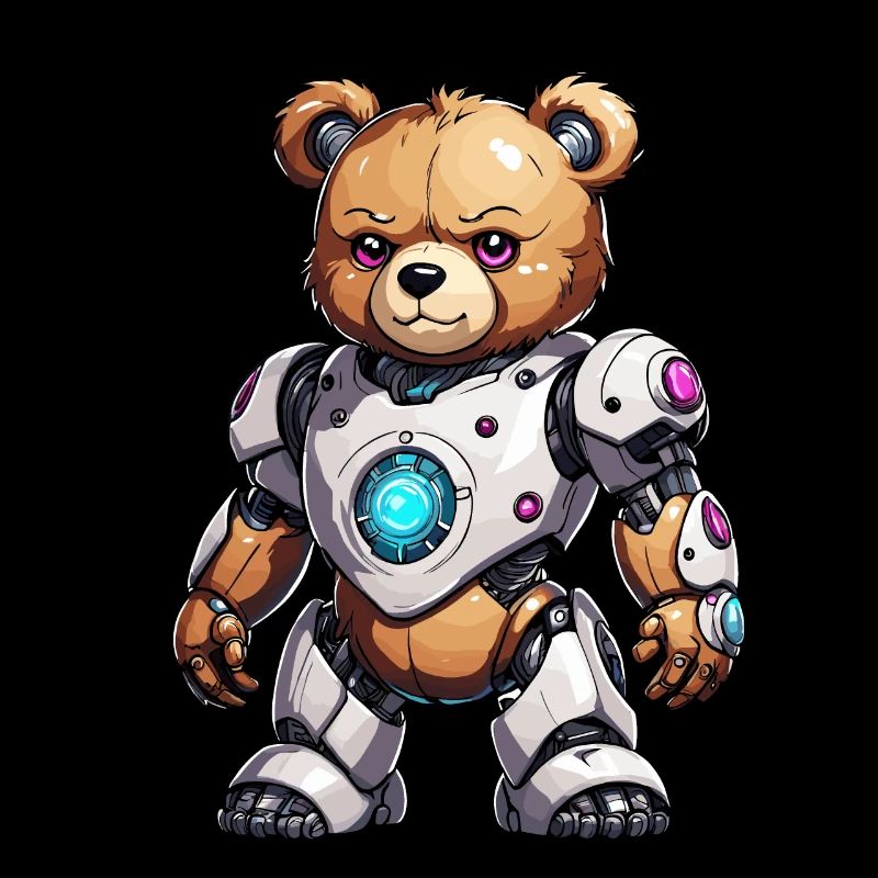 Cyberpunk Teddy Bear Robot