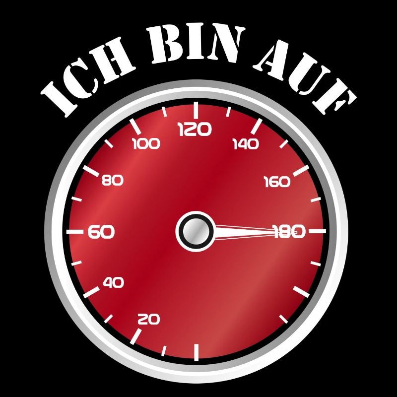 Roter Tacho Ich bin auf Geschwindigkeit