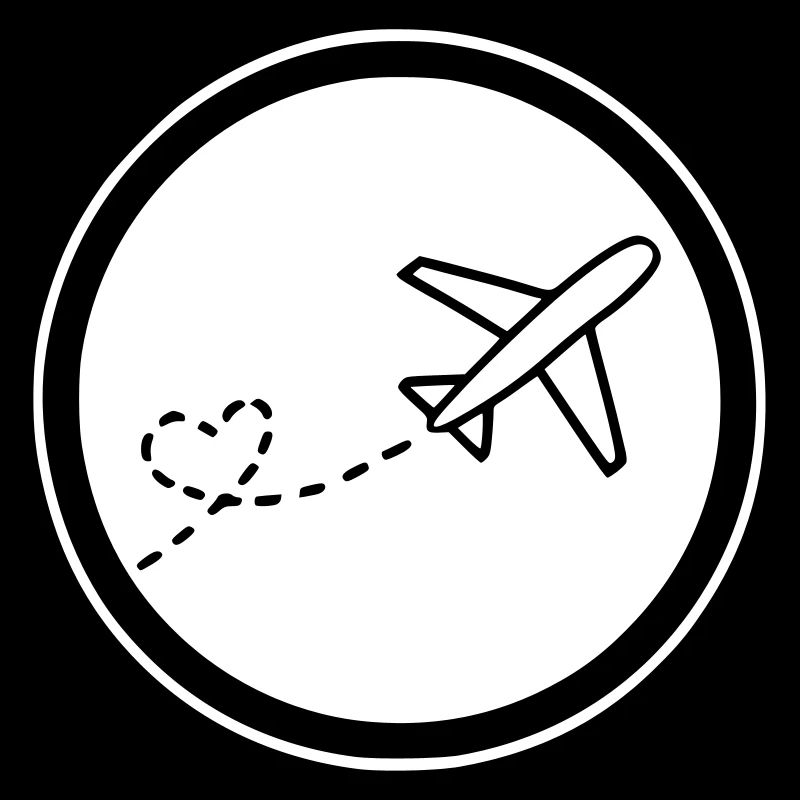 Airplane is flying heart