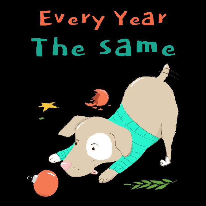 Chaque année, le même chien de Noël drôle