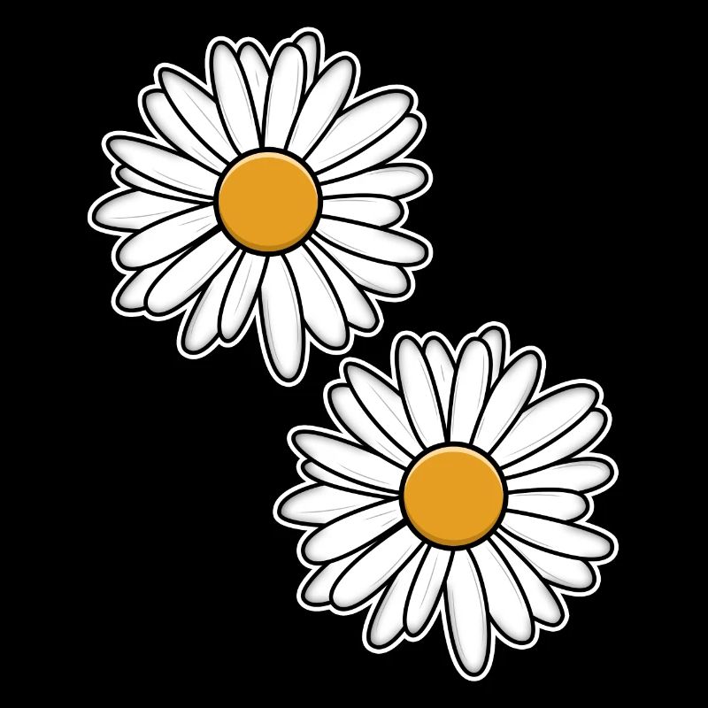 Daisies design in black and white