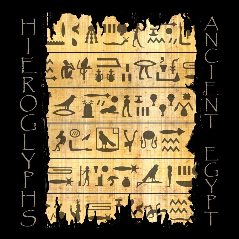 Papyri déchiré avec des hiéroglyphes