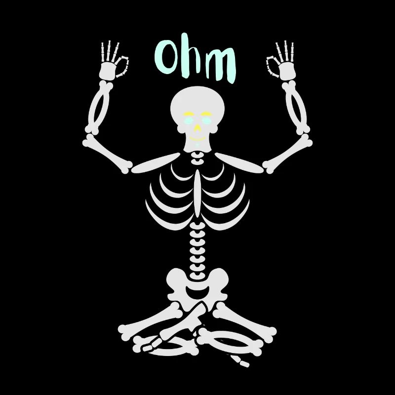 Squelette dans le siège de yoga Ohm