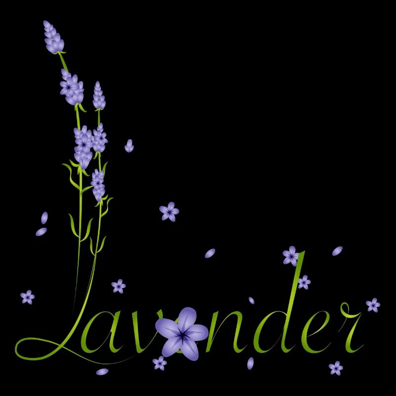 calligraphie délicate de lavande avec des fleurs de lavande