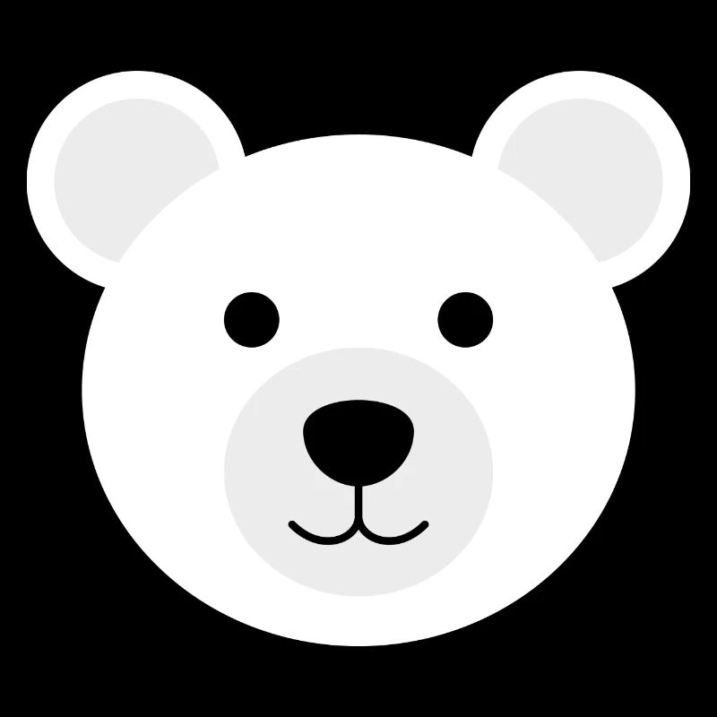 Eisbär Kopf süßer lächelnder Eisbär Eisbärkopf