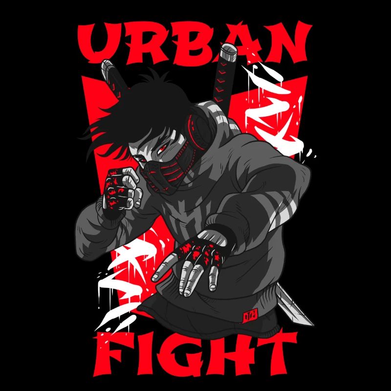Combat urbain Ninja néon