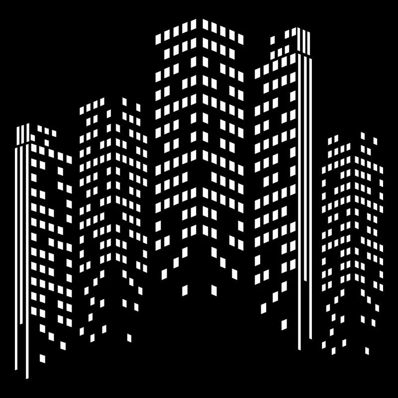 Neon City Skyline Silhouette
