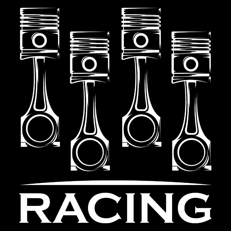 Icône de moteur de voiture à piston de course Icône de logo graphique