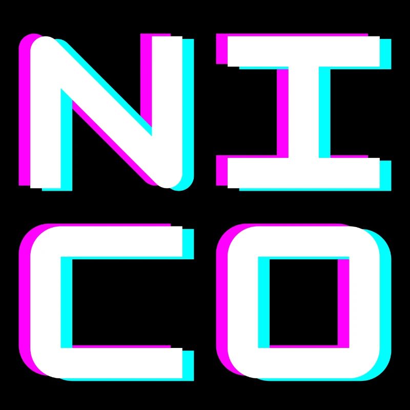Nico Glitch Naamplaatje Typografieshirt