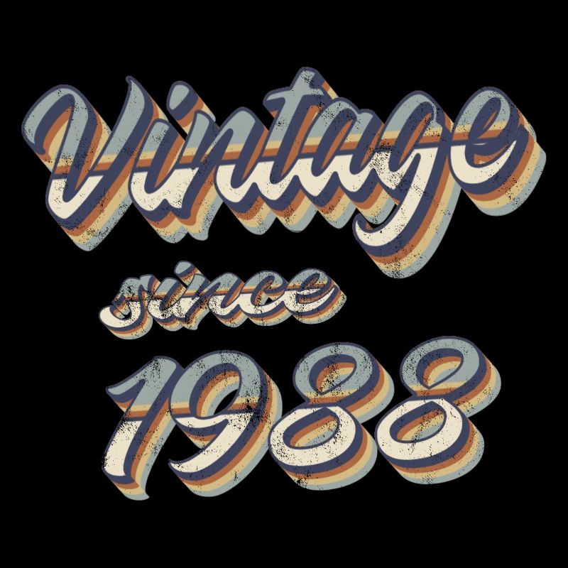 Vintage 1988 Retro Text Design