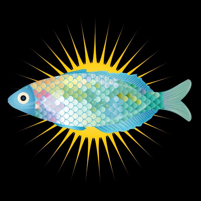 poisson brillant dans des couleurs pastel délicates