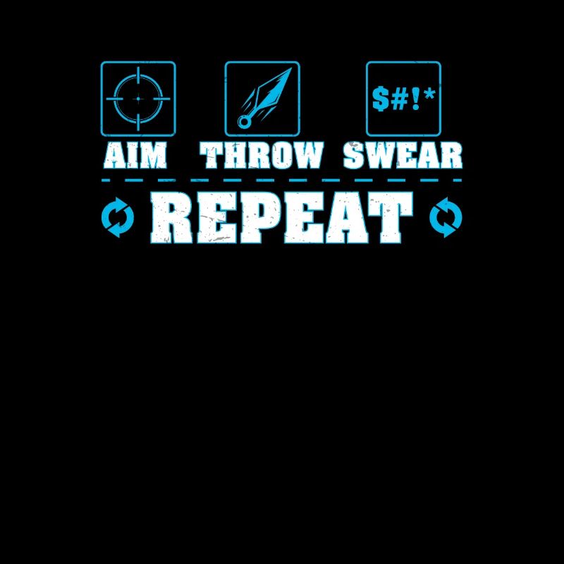 Aim Throw Swear Repeat Funny Knife Kunai Throw