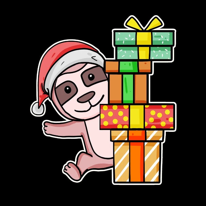 Weihnachten Faultier mit Geschenke