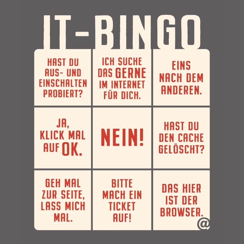 IT Support Bingo Service Desk IT Helpdesk Sysadmin
