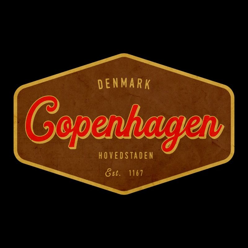 Graphisme rétro de l’enseigne vintage de Copenhague
