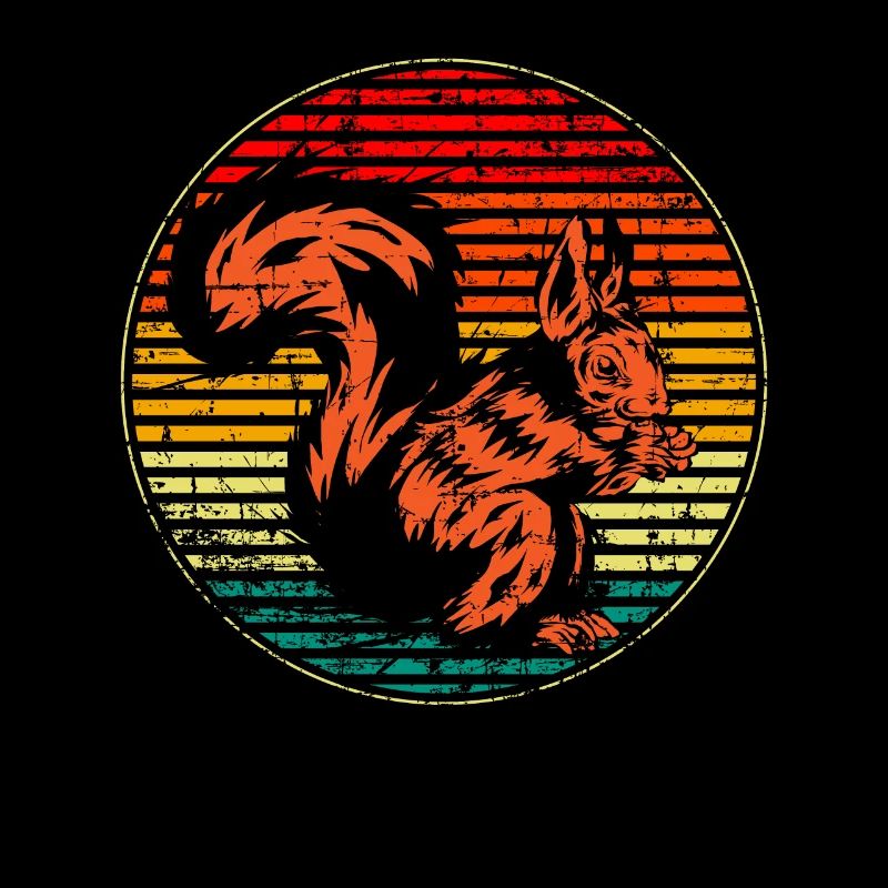 Squirrel Autumn vintage