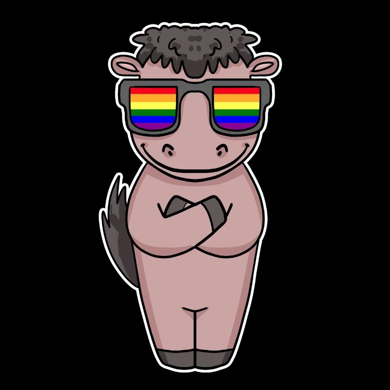 Gay Regenbogen - Pferd mit Brille