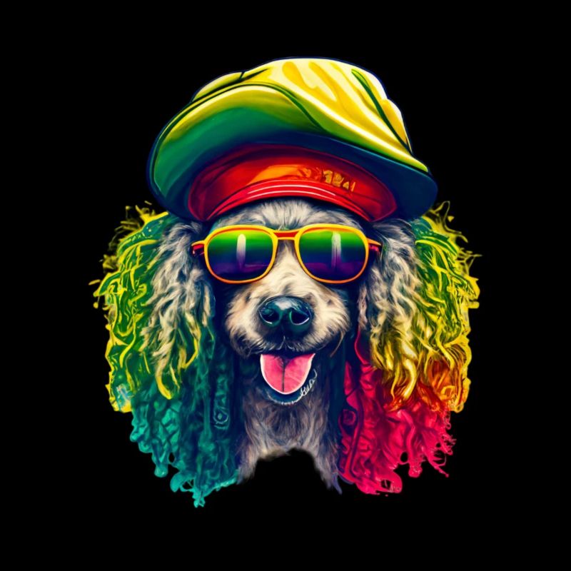Cool Rasta Poodle Colorful