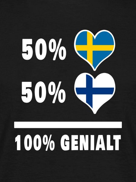 Finland och Sverige 100 % Genialt flagga