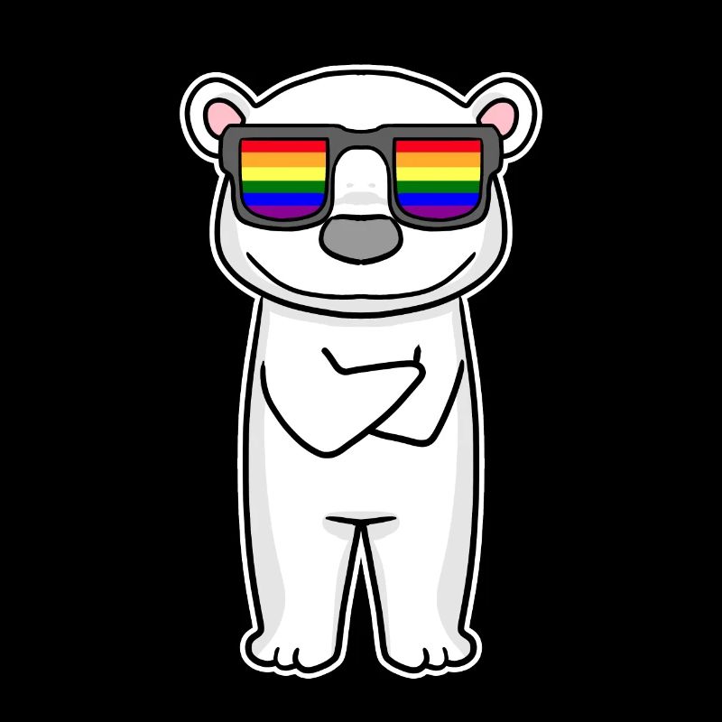 Regenbogen - Eisbär mit Brille