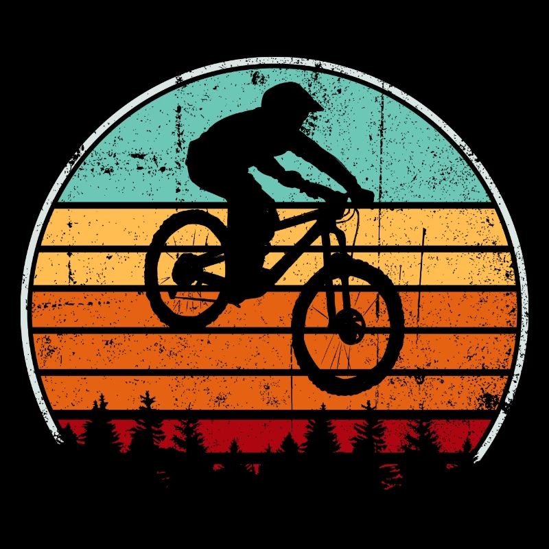 Saut rétro à vélo au coucher du soleil