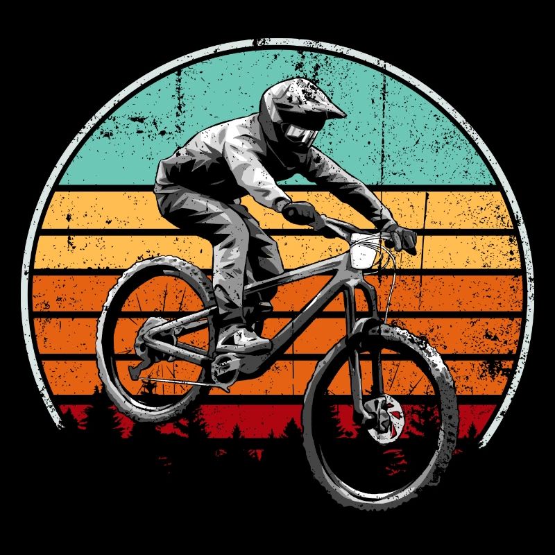 Retro Sunset MTB Rider