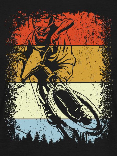 Stripes Retro Rider Silhouette