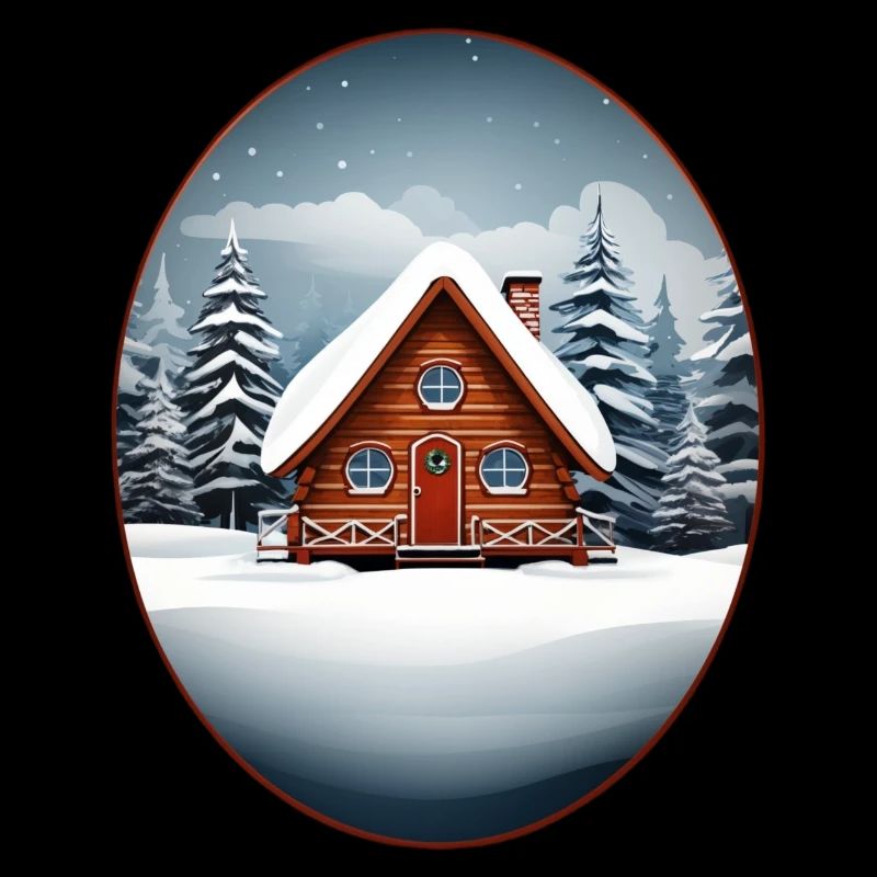 Maison en bois, cabane de Noël