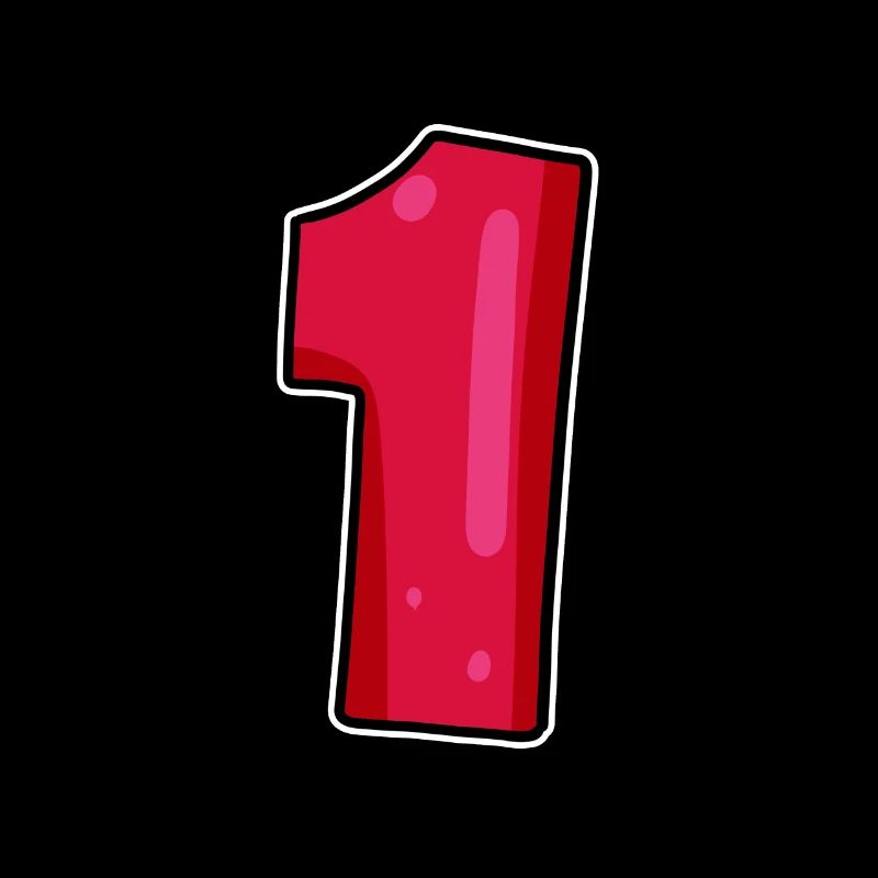 Nummer 1 Rot Dunkel