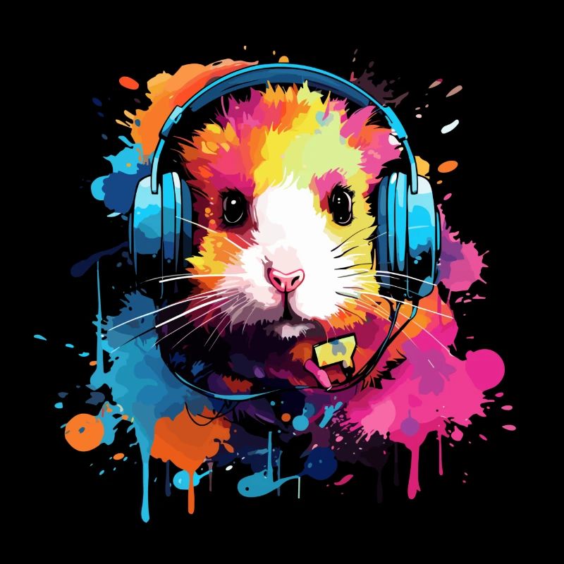 Hamster avec écouteurs Hamster doré Hamster nain
