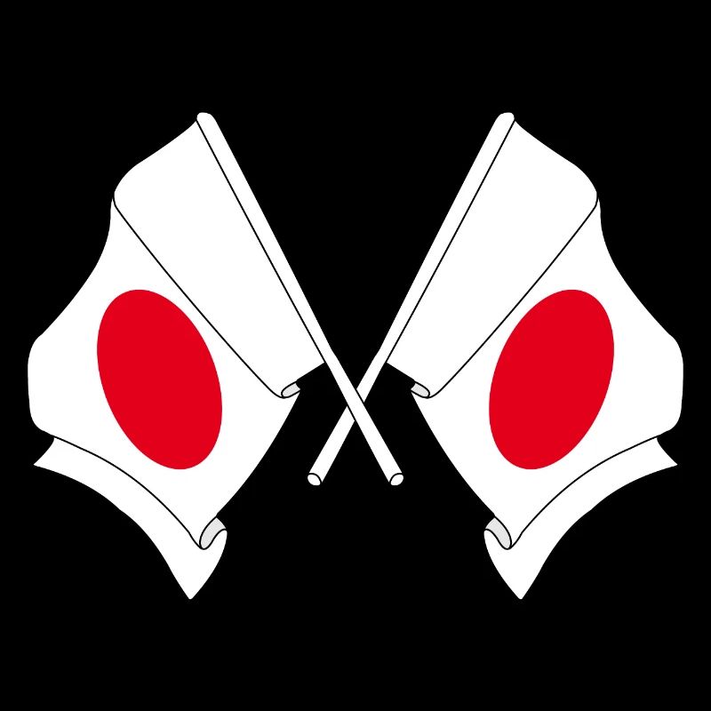 Two flags crossed Japan