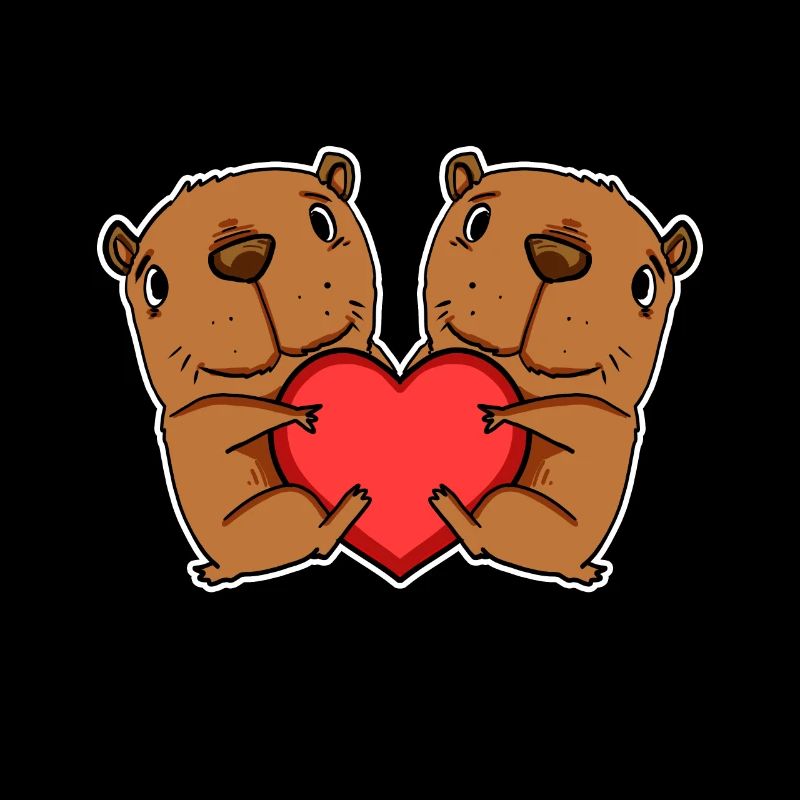 Capybara Capybara Coeur Amour